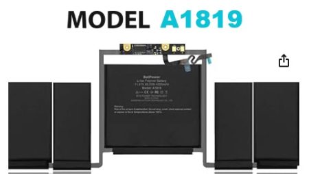 BATERÍA APPLE MACBOOK A1819 A1706 INTERNA *ORIGINAL*