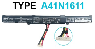 BATERÍA ASUS GL553 GL553V GL553VD GL553VE  GL753 GL753VD TYPE A41N1611 INTERNA *ORIGINAL*