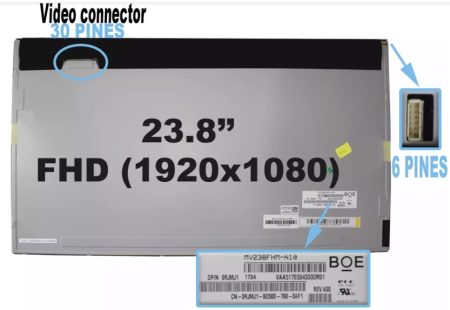 PANTALLA 23.8 AIO, MV238FHM-N10, Dell Inspiron 24 3452, 3455, 3464, CON MARCO FHD(1920X1080)