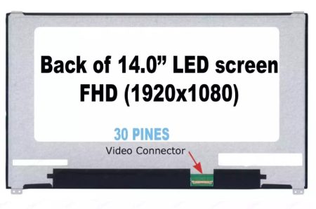 PANTALLA 14.0 LED SLIM 30 PINES 1080P IPS CONECTOR INVERTIDO NV140FHM-N47 SOPORTE SOLO ABAJO FHD BENT