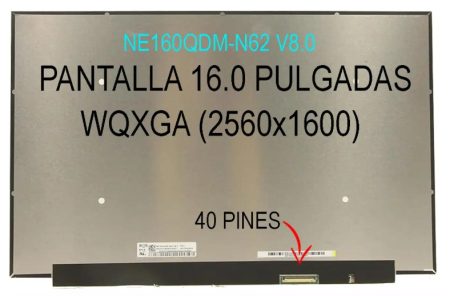 PANTALLA 16.0 PULGADAS LED SLIM MATE WQXGA (2560x1600) 2.5k 40 PINES 60HZ