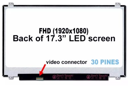 PANTALLA 17.3 LED SLIM 30 PINES FHD(1920*1080) IPS soportes arriba abajo