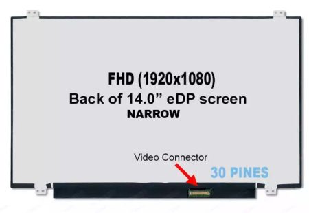 PANTALLA 14.0 LED ULTRA SLIM 30 PINES FHD 30 PINES IPS 1080P SOPORTES ARRIBA ABAJO NARROW